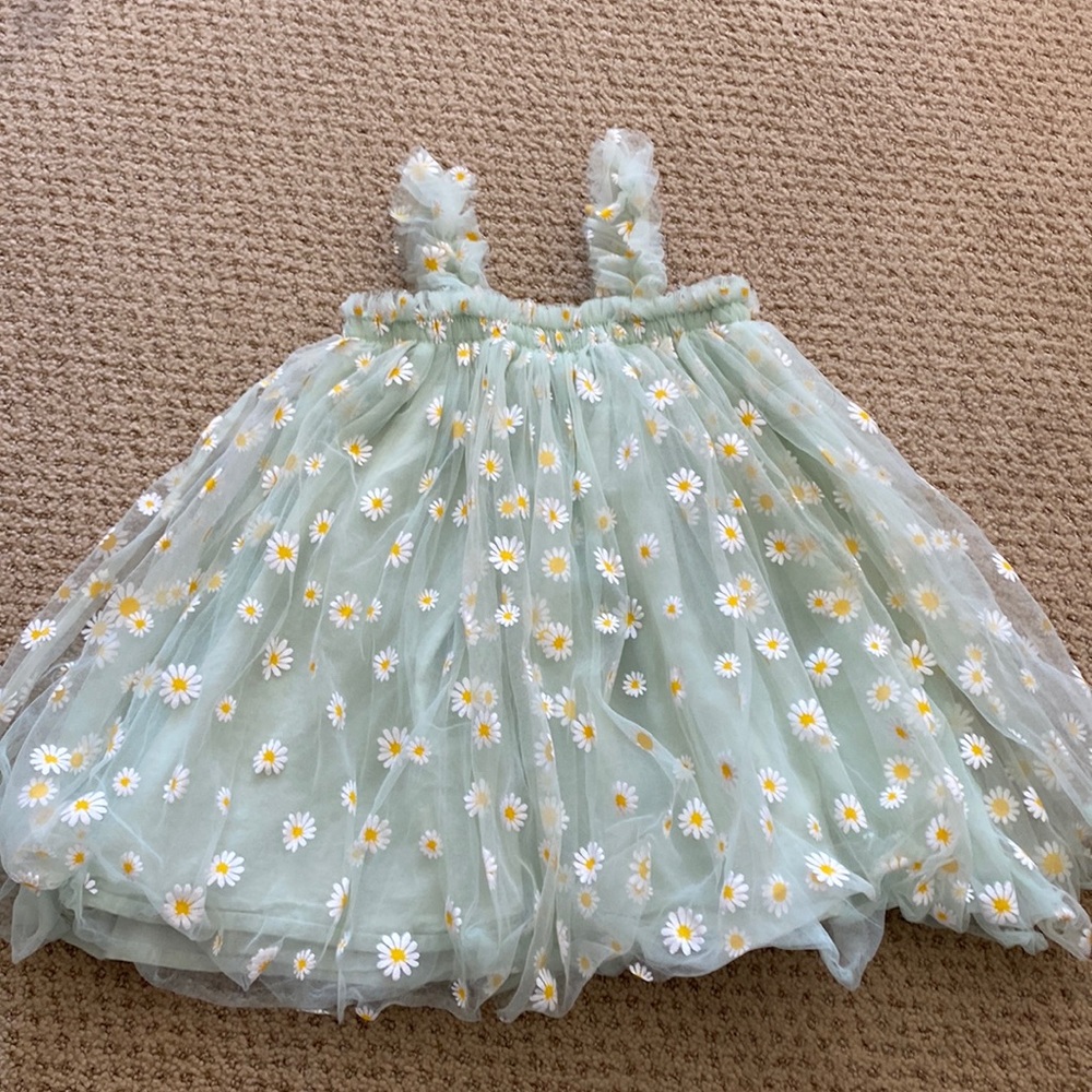 Mint Floral tour baby girl dress